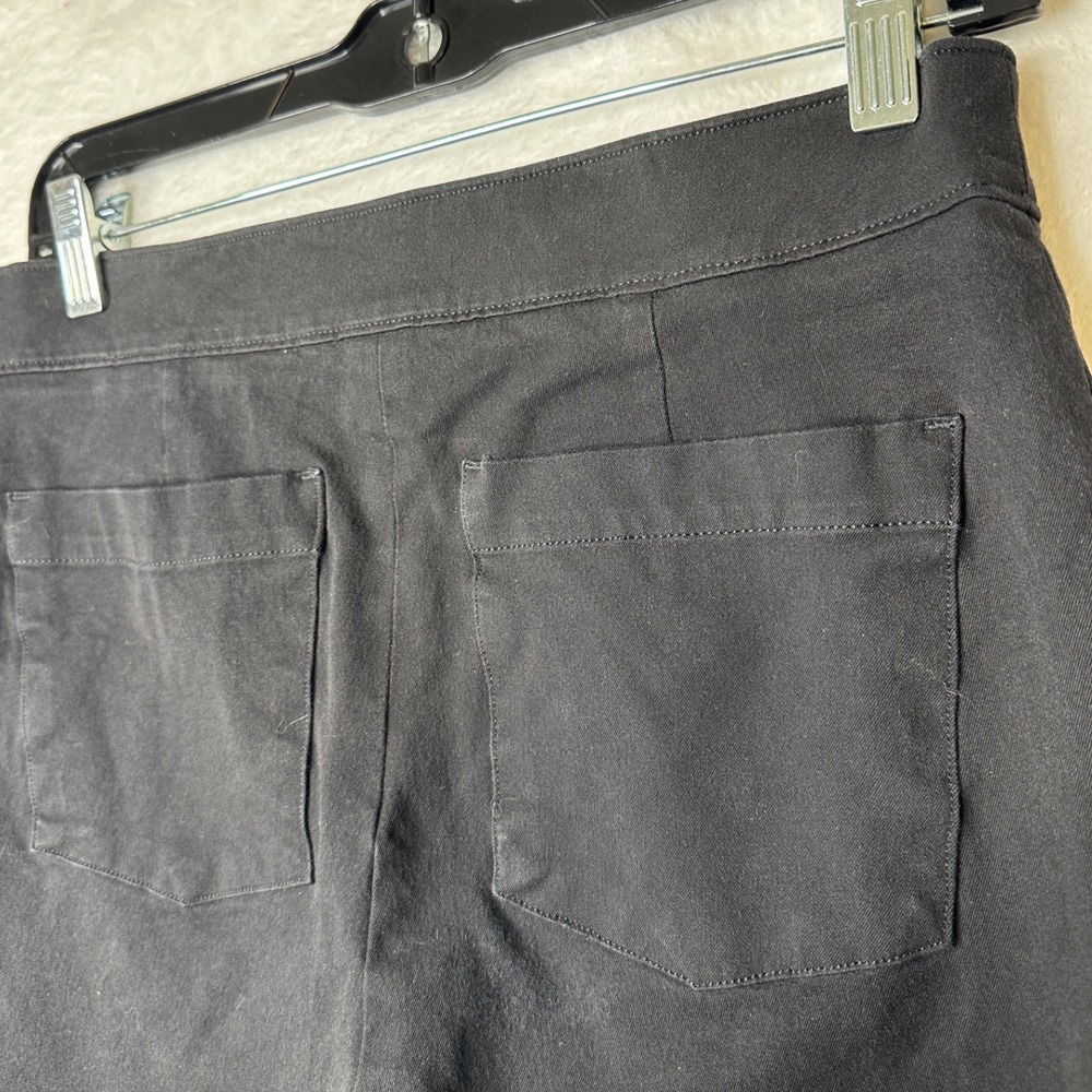 Spanx Stretch Twill Cropped Pants Women M Petite Black Pull On Pockets - Picture 4 of 8